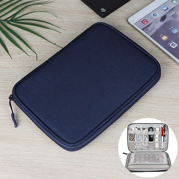 Bærbar Digital USB Oplader Kabler Ledninger Opbevaringstaske sort black