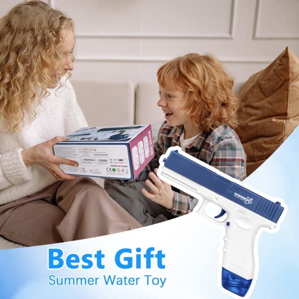 Elektrisk Vandpistol Glock Automatisk Vandforstøver Børnebadelegetøj Strandlegetøj Blå Blå