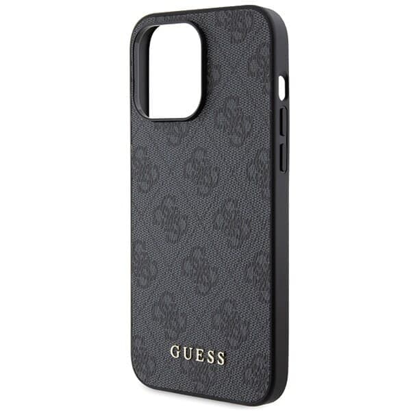 Guess 4G Metal Gold Logo Cover til iPhone 15 Pro - Grå