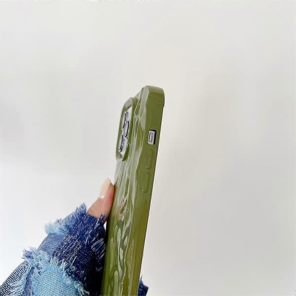 För iPhone 14 Pro Plisserad Design Glansigt Mobilskal Mjukt TPU Baksidesskydd