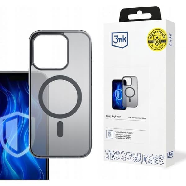 Mobiltelefoncover - bumper case 3mk Frosty MagCase iPhone 14 Pro Max sort/sort