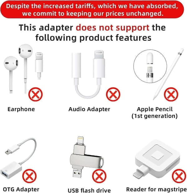 4-pak Lightning til USB C-adapter til iPhone 15/16/17 Pro/17 Pro Max, til iPhone 17/16 oplader, 17/16 tilbehør, hurtig opladning og dataoverførsel