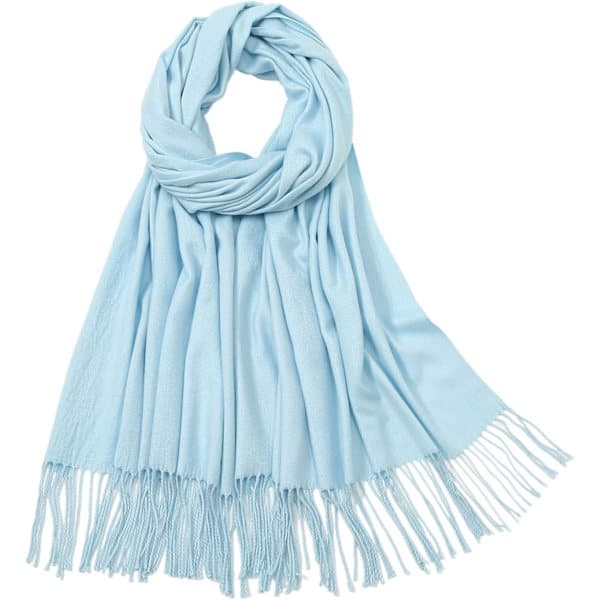Dame Pashmina Sjaler og Wraps til Bryllupssjaler til Kvinder Vinter Lyseblå Pale Blue