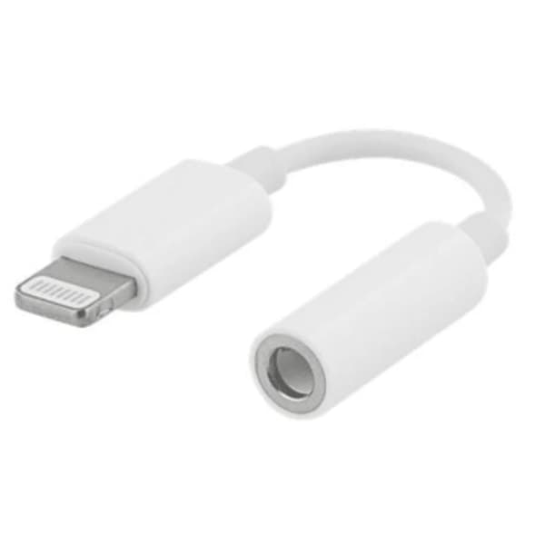 Lightning til 3,5 mm AUX - iPhone / Apple - Hodetelefonadapter Hvit