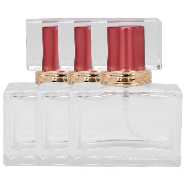 Röd påfyllningsbar parfymflaska i glas, atomizer, 30 ml, 3-pack