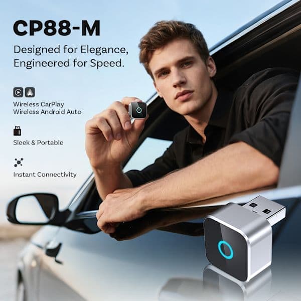 Ottocast Mini Cube Trådlös CarPlay-adapter Android Auto Bilanslutningsbox CP88-M