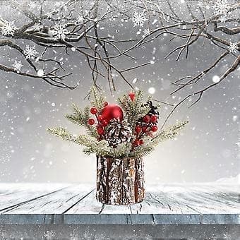 Kunstig juletrepynt til skrivebord, mini juletrær (rød)