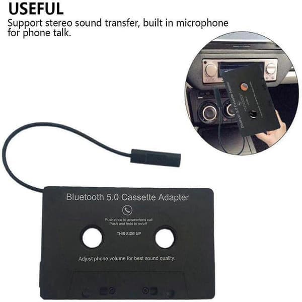 Bluetooth 5.0 bilstereo kassettebåndadapter til Aux til iPhone iPod MP3