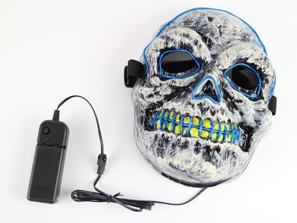 Maskdödskalle med Glowstrip Blå