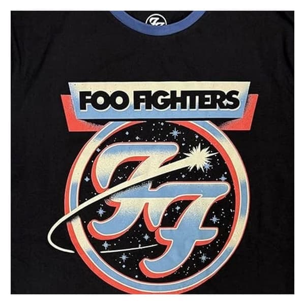 Foo Fighters Unisex Voksen Comet Layer Langærmet T-shirt S Sort/Denim Blå S S