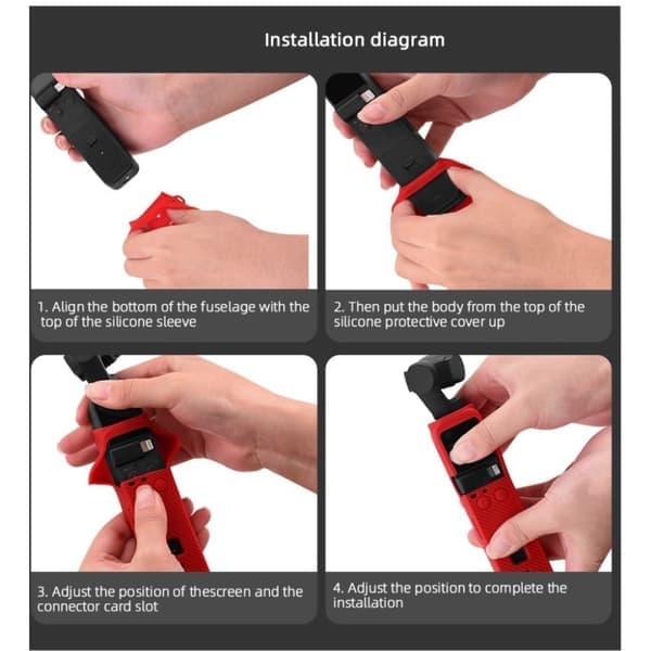 DJI Osmo Pocket 2 silikonikotelo + linssinsuojus - punainen