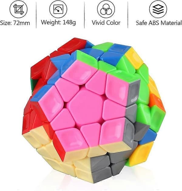 Cyclone Boy 3x3 Megaminx Stickerless Speed Cube Pentagonal Dodecahedron Cube Puzzle Toy