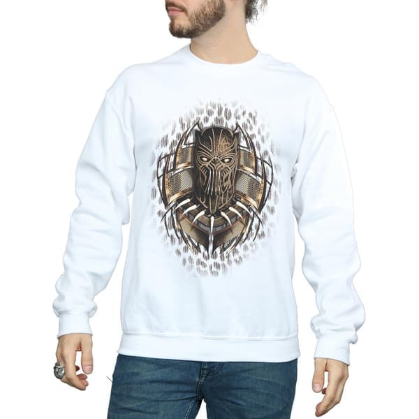 Marvel Herre Black Panther Gold Killmonger Sweatshirt S Hvit Hvit S White S