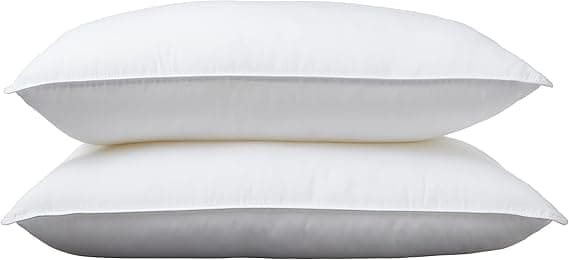 Amazon Basics puder med dunalternativ til mave- og rygsøvn, blød tæthed, standard, 2-pak, hvid, 66 cm L x 51 cm B