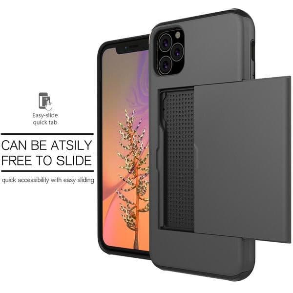 iPhone 11 Stødsikkert Etui med Kortpladser Farvepung Sort til iPhone 11 Sort