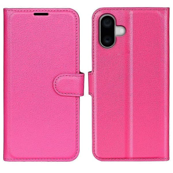 Til iPhone 16 Etui Pung Læder Telefon Etui Litchi Tekstur