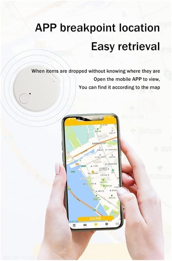Mini GPS Tracker Trådløs Bluetooth 5.0 Anti-Tabt Enhed Smart Locator Kæledyrs Nøglepung Tracker med Nøglering Sort