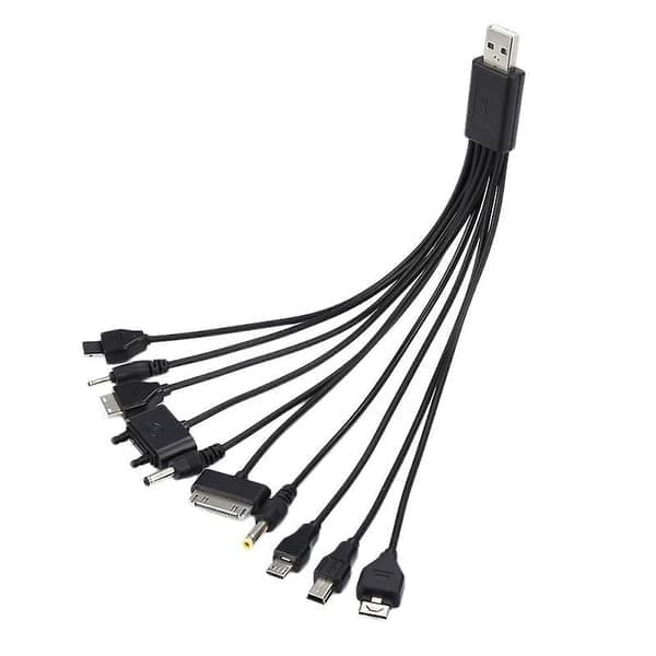 10-i-1 multiladerkabel, universell datakabel for eldre mobile enheter