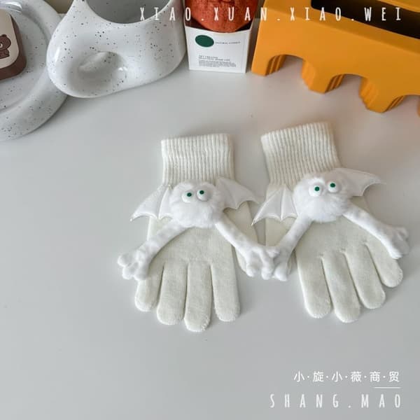 Flagermushandsker, søde magnetiske handsker, en perfekt gave Hvid One Size White
