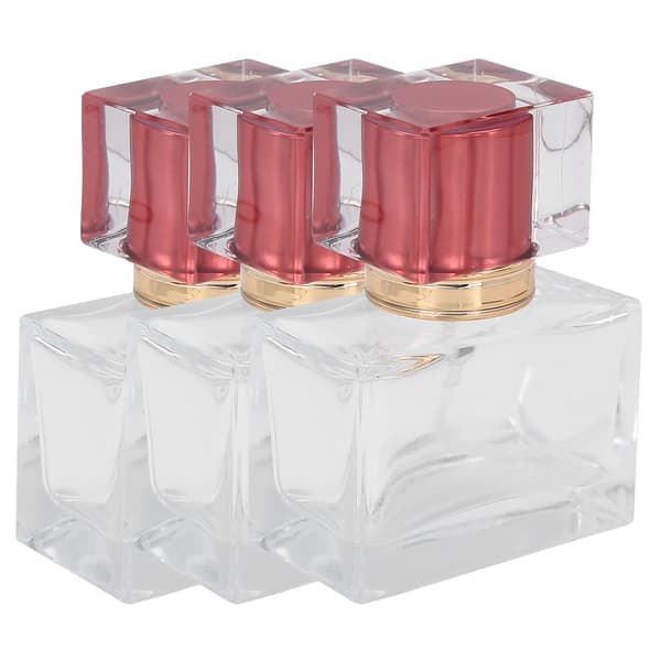 Röd påfyllningsbar parfymflaska i glas, atomizer, 30 ml, 3-pack