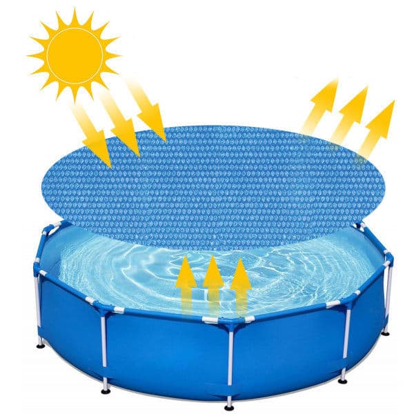Isolerende bobleplast til udendørs pool Jane - Diameter 2,4 m, Blå, 1 stk.