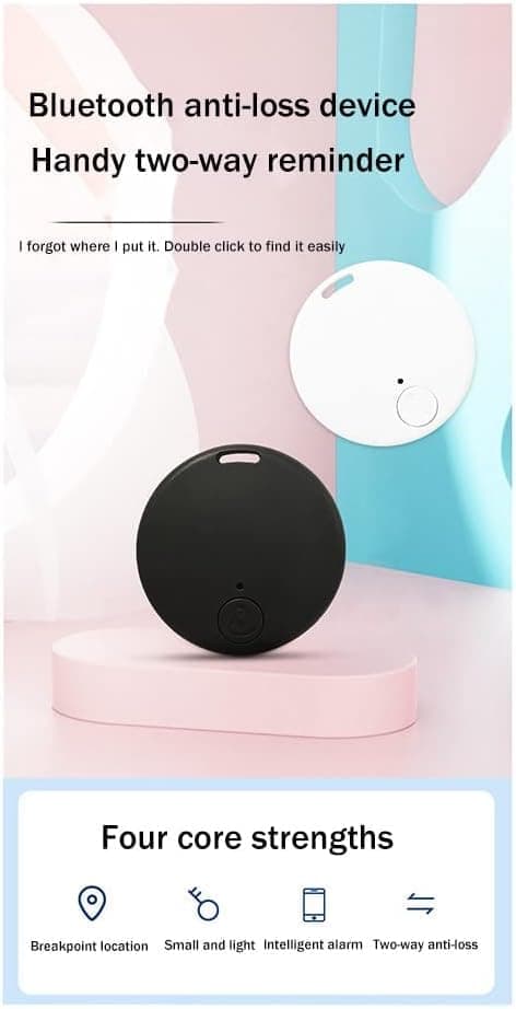 Mini GPS Tracker Trådløs Bluetooth 5.0 Anti-Tabt Enhed Smart Locator Kæledyrs Nøglepung Tracker med Nøglering Sort