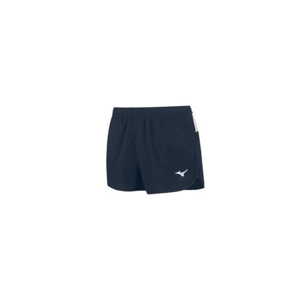 Korte premium Mizuno JPN split shorts til dame marineblå S