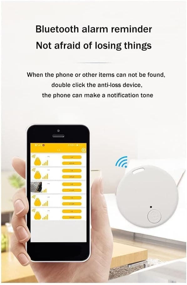 Mini GPS Tracker Trådløs Bluetooth 5.0 Anti-Tabt Enhed Smart Locator Kæledyrs Nøglepung Tracker med Nøglering Sort