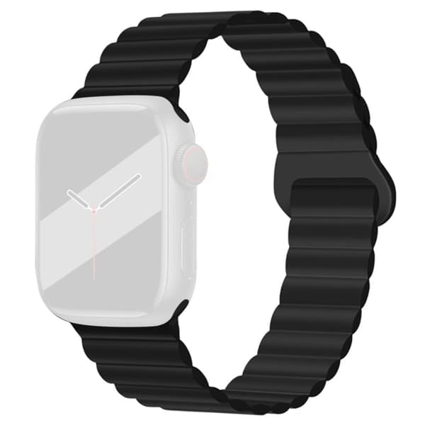 Apple Watch (45mm) Silikone Magnetisk Lås Urrem - Sort Sort