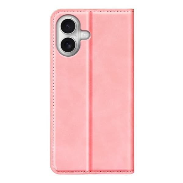 iPhone 17-deksel i retro skinn med magnetisk feste, rosa Rosa