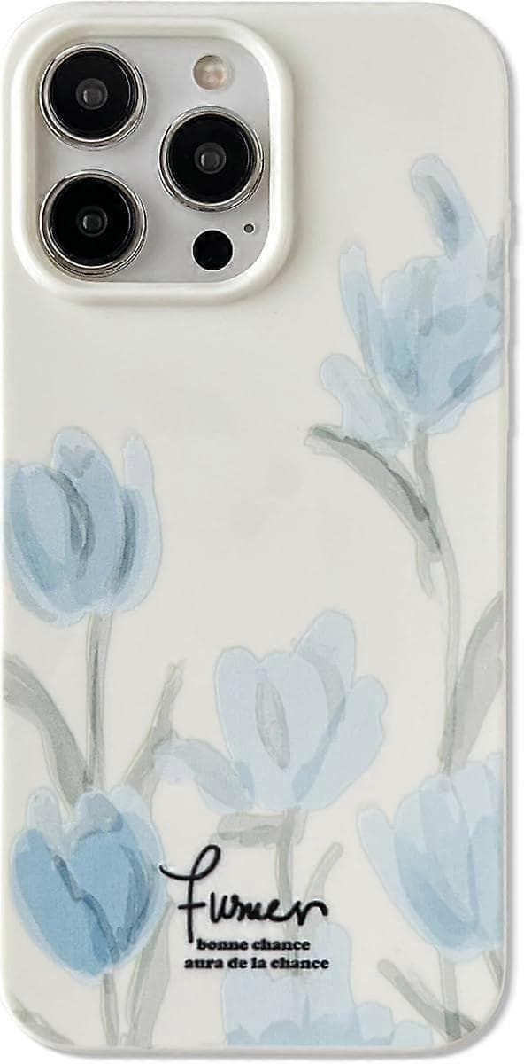 Kunstnerisk Blå Tulip Blomst Blødt Designet til iPhone Cover