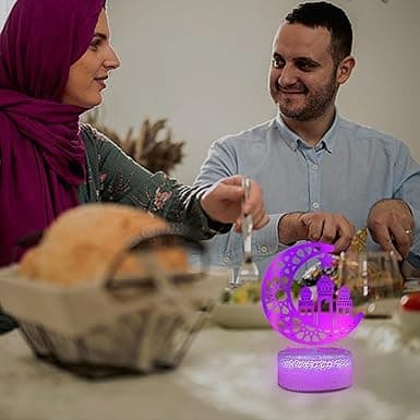 Ramadan dekorasjon LED-lampe, Ramadan dekorasjon, Eid Ramadan dekorative eventyrlys 16 farger