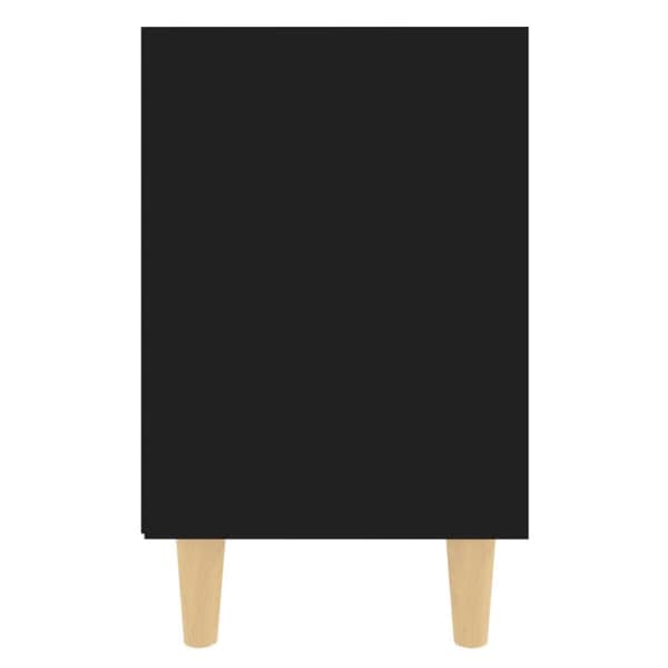 Sengebord med massive ben sort 40x30x50 cm