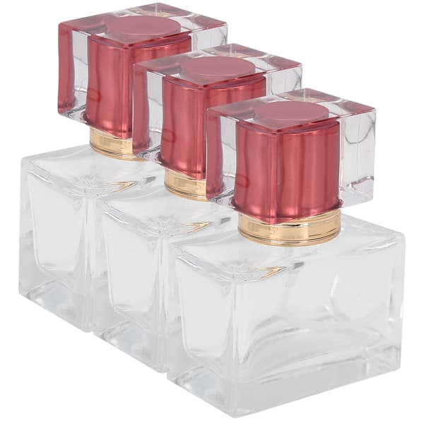 Röd påfyllningsbar parfymflaska i glas, atomizer, 30 ml, 3-pack