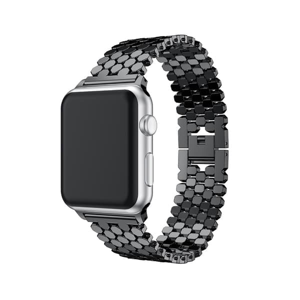 Stilfuldt rustfrit stålbånd til Apple Watch 42mm (3/2/1) Sort