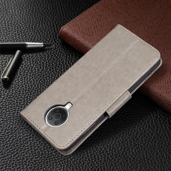 Sommerfugl læder Nokia G20 cover - Sølv/Grå Sølv Grå