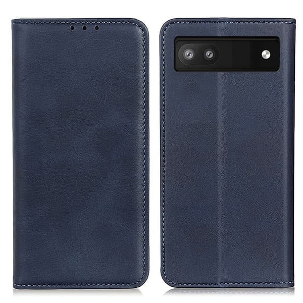 Ægte læder Google Pixel 6a etui - Blå Blå
