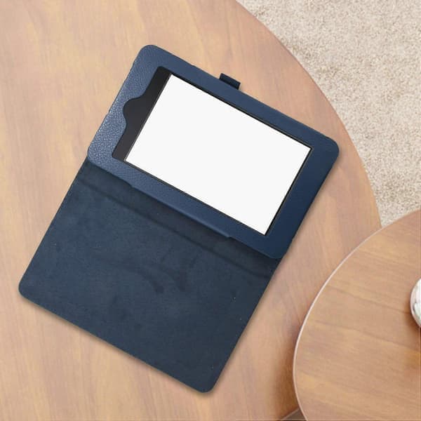 Läderfodral med stativ mörkblått för Fire HD 7 2015 surfplatta