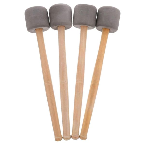 4 stk. stortrommestikker med skumhoved til marchorkester percussion