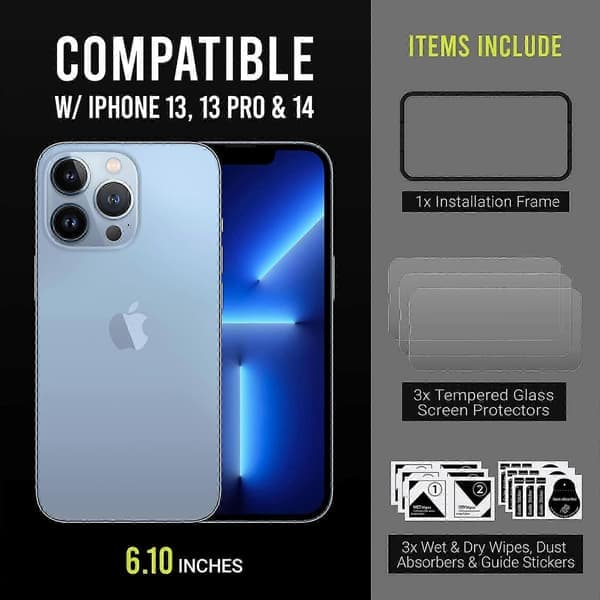 LINJOU 2-pack iPhone 13/13 Pro Sekretess Skärmskydd iPhone 13/13 Pro