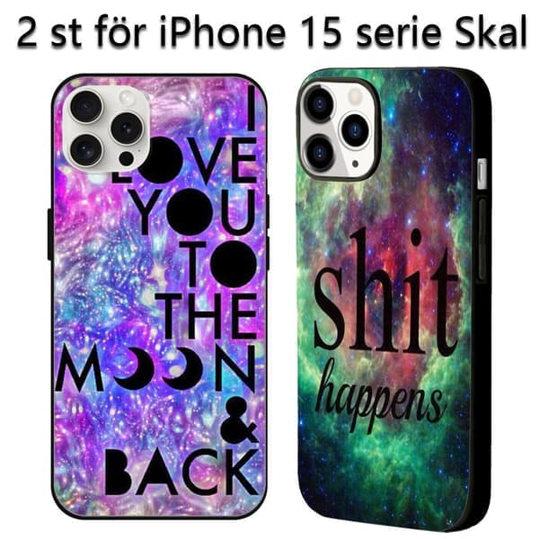 2-pakning Flashion iPhone 15 Pro Max-deksel, slitesterkt iPhone 15 Plus-deksel til iPhone 15 Plus Pro Max svart iPhone 15 Plus iPhone 15 Plus