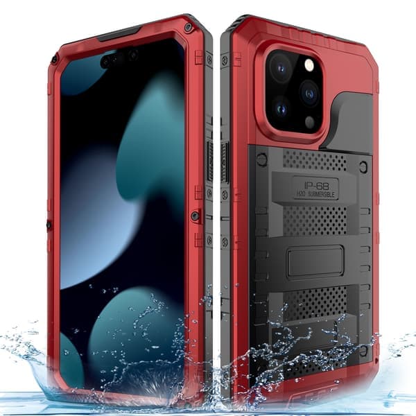 Kompatibelt iPhone 11-deksel støtsikkert, IP68 vanntett (rødt)