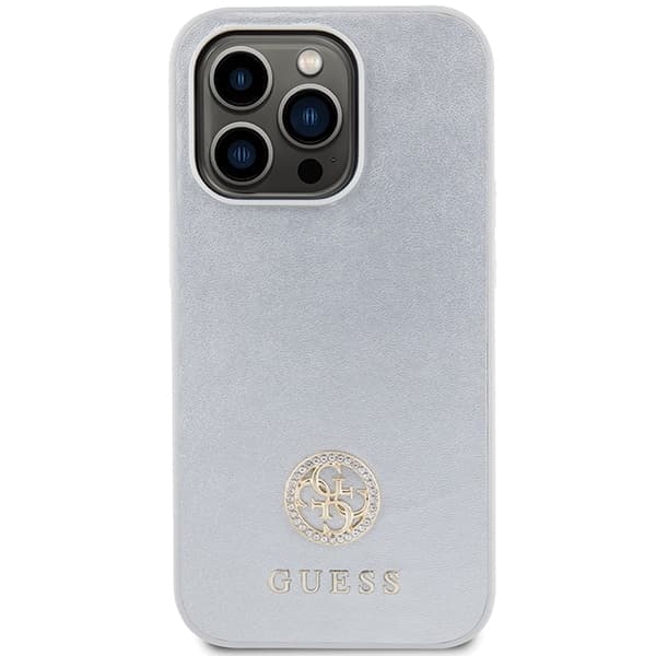 Guess Mobildeksel til iPhone 15 Pro 6.1 MagSafe Strass Metal Logo - Sølv