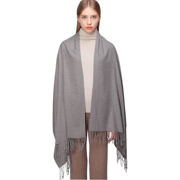 Pashmina sjal og wrap til kvinder, blødt vinter bryllupssjal til kvinder, elegant varmt wrap grå Grå Grey