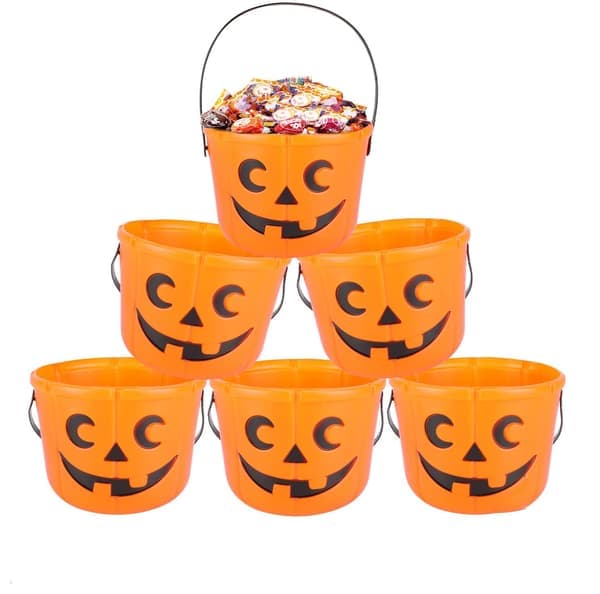 6X Halloween-kurver, gresskarbøtter til Halloween-innsamling