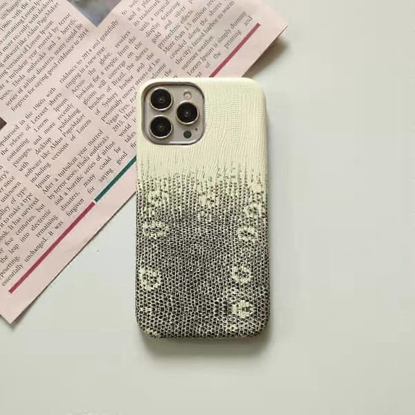 Gradientfarvet PU-læderbelagt PC Anti-drop Telefoncover til iPhone 15 Pro Max