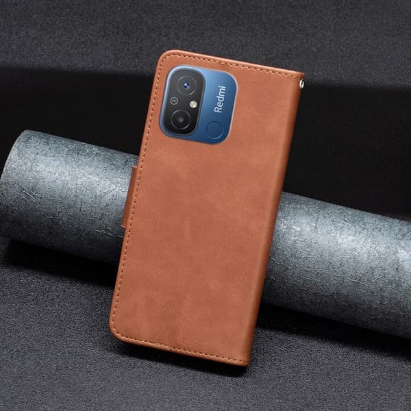 Xiaomi Redmi 12C 4G Etui Haj Solid Læder Brun