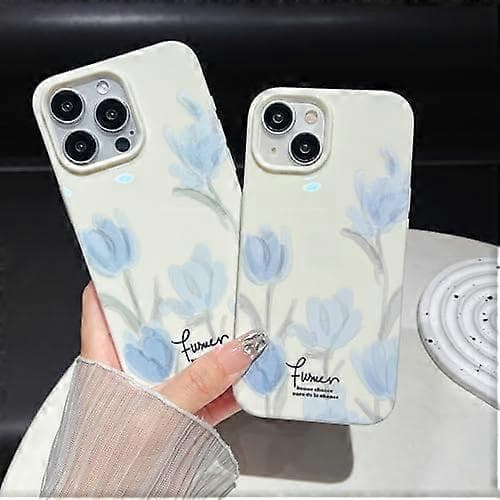 Kunstnerisk Blå Tulip Blomst Blødt Designet til iPhone Cover