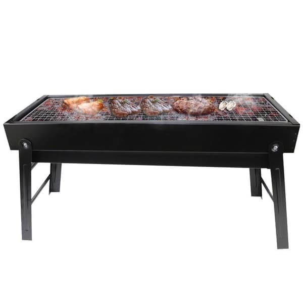 Bærbar kulgrill, sammenklappelig bordgrill i rustfrit stål
