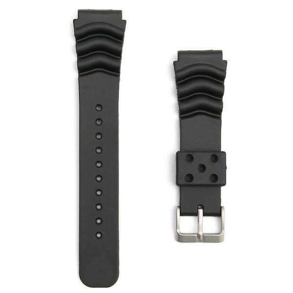 22MM Sort Gummi Urrem/Rem Erstatning Til SEIKO DIVER'S Ur